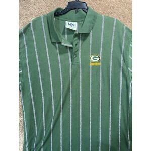 Vintage Lee Sport Men's XL Green Bay Packers Gray Stripe SS Polo